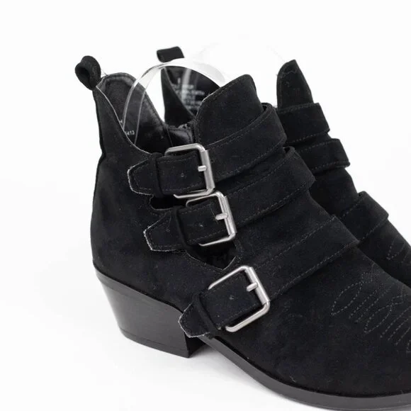 Universal Thread Target Black Kelsey Western Buckle Ankle Booties Women’s Size 6 - Picture 9 of 15